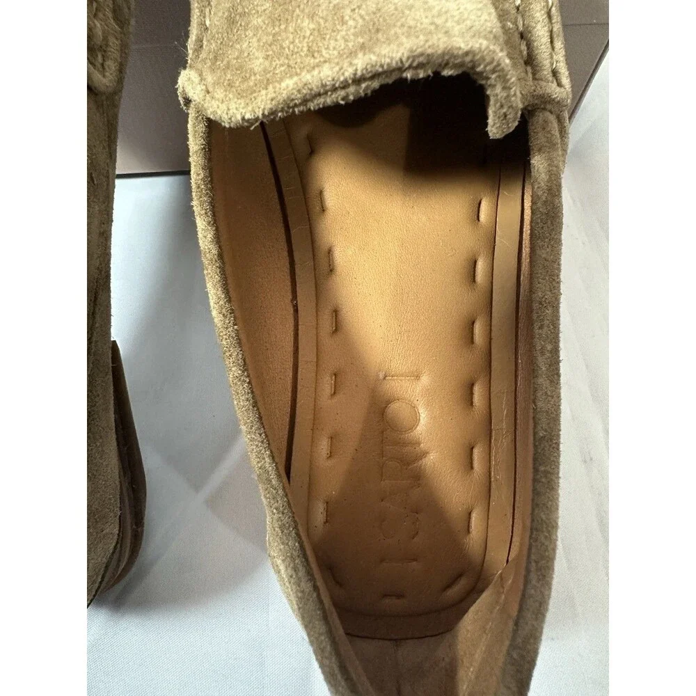 SARTO Franco Sarto Women's A. Gina Moc Toe Classic Loafer Tan Suede Sz 6M
